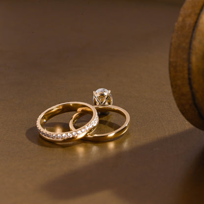 3.0 CT Round Pave Lab Grown Diamond Bridal Set