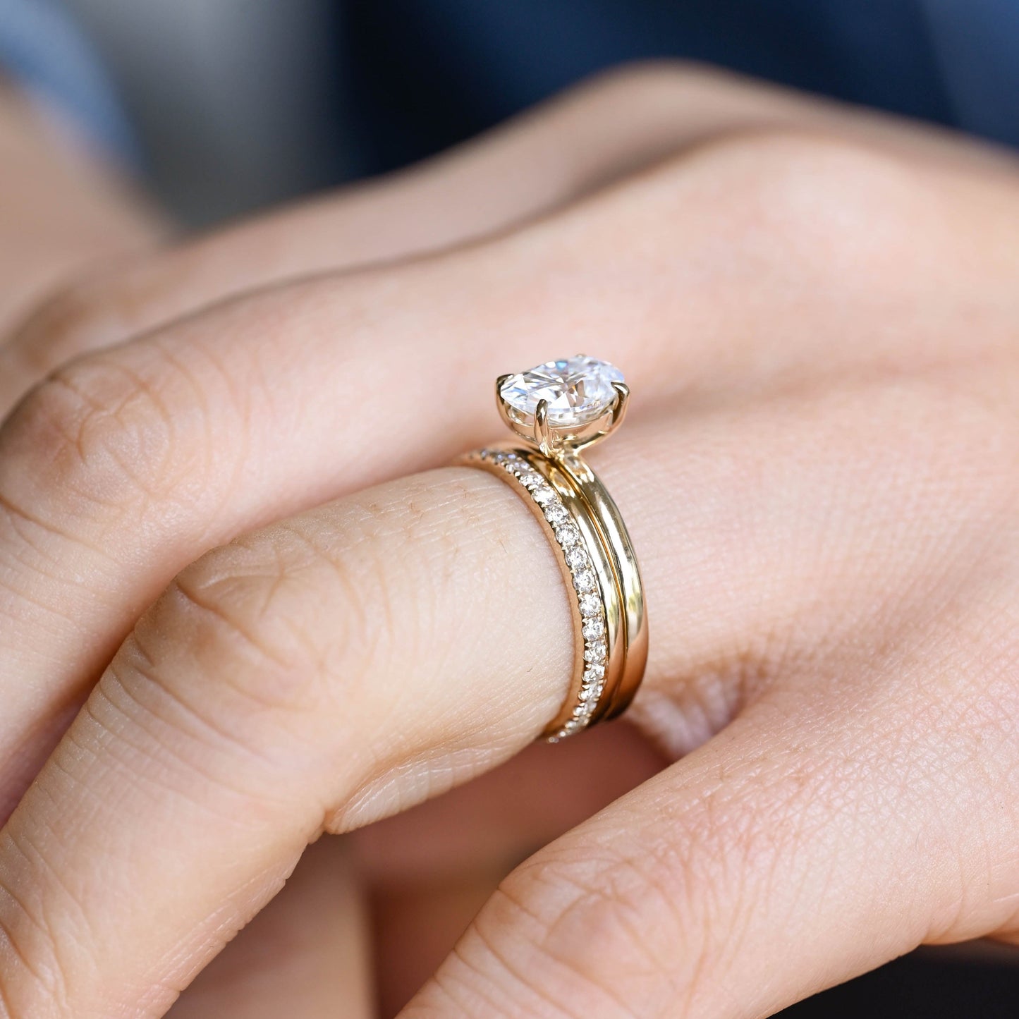 3.0 CT Round Pave Lab Grown Diamond Bridal Set