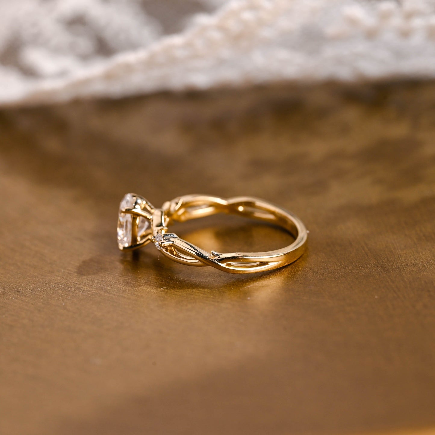2 CT Round Three Stones Lab Grown Diamond Engagement Ring