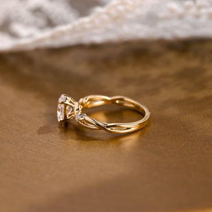 2 CT Round Three Stones Lab Grown Diamond Engagement Ring