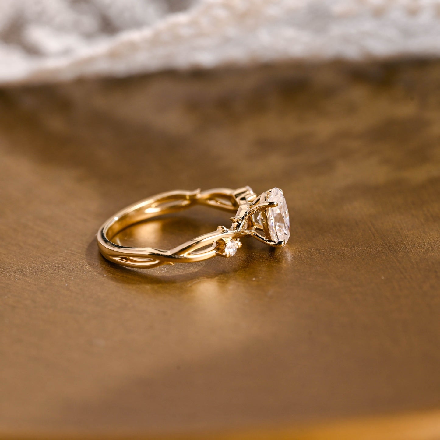2 CT Round Three Stones Lab Grown Diamond Engagement Ring