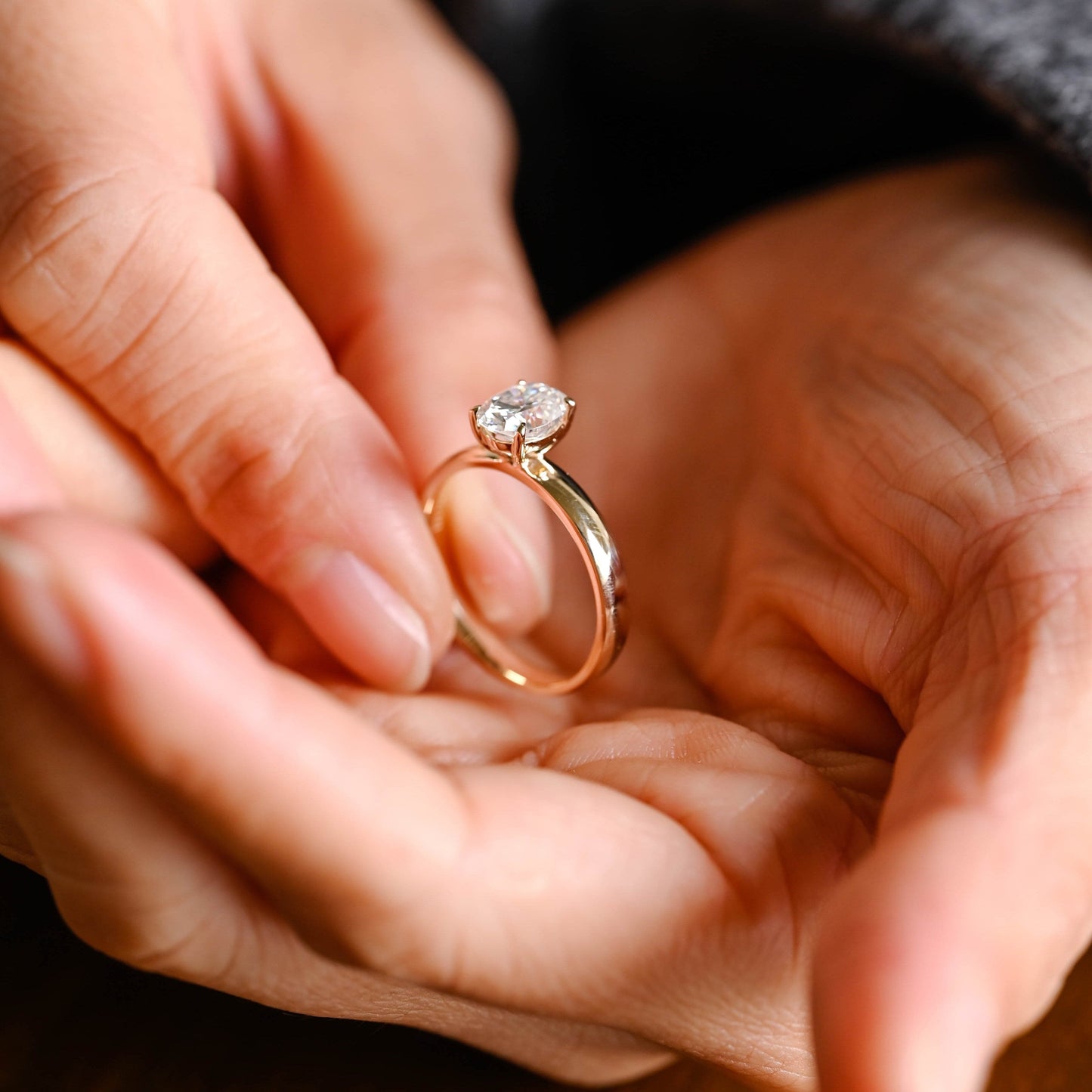 2 CT Round Three Stones Lab Grown Diamond Engagement Ring