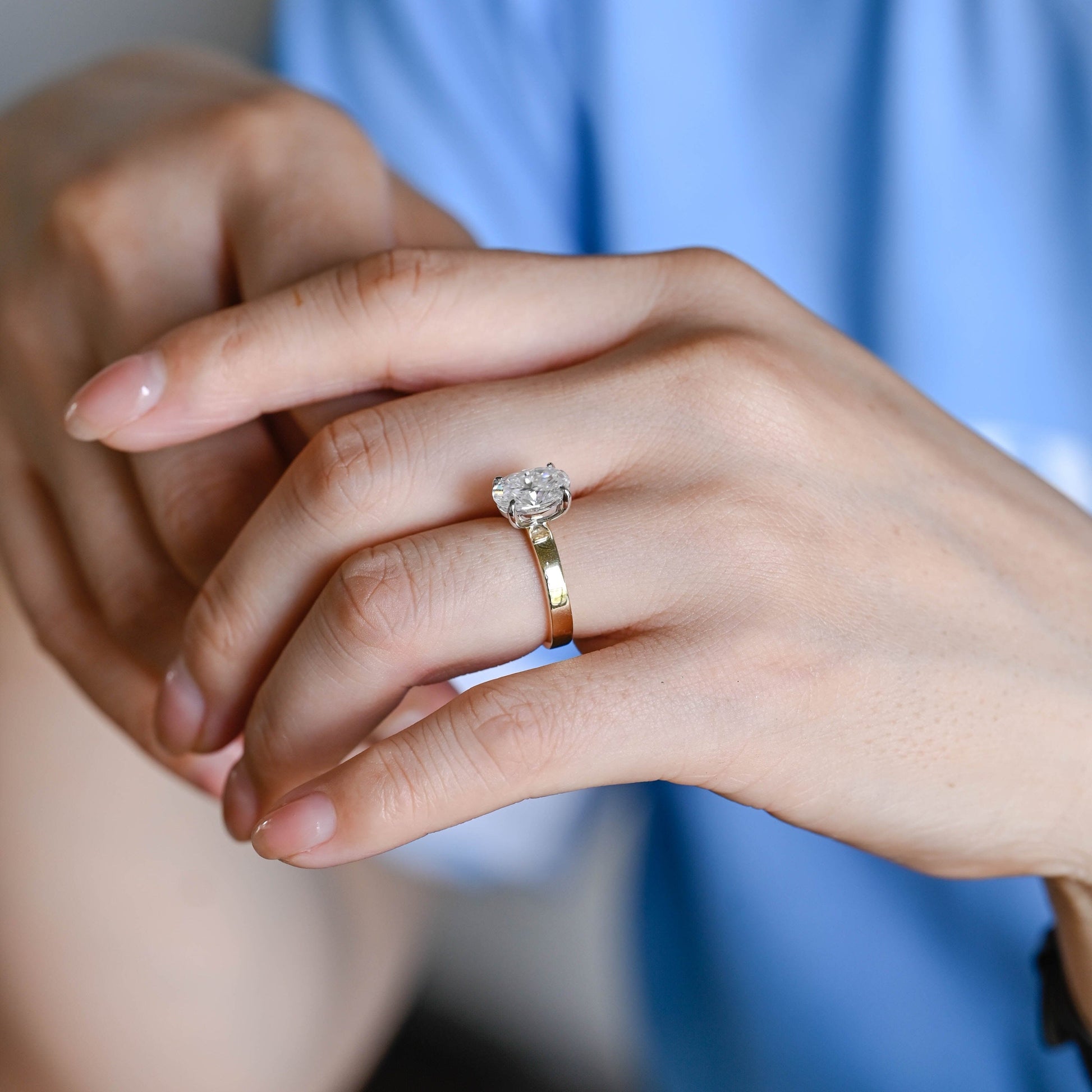 2 CT Round Three Stones Lab Grown Diamond Engagement Ring