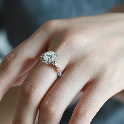 2 CT Round Three Stones Lab Grown Diamond Engagement Ring
