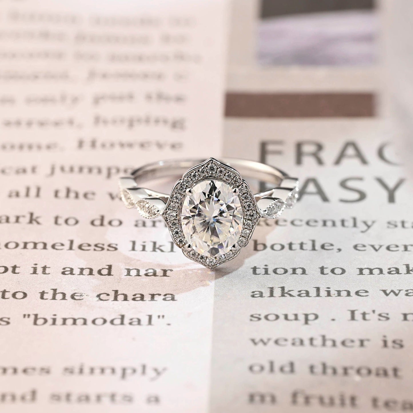 2 CT Round Three Stones Lab Grown Diamond Engagement Ring