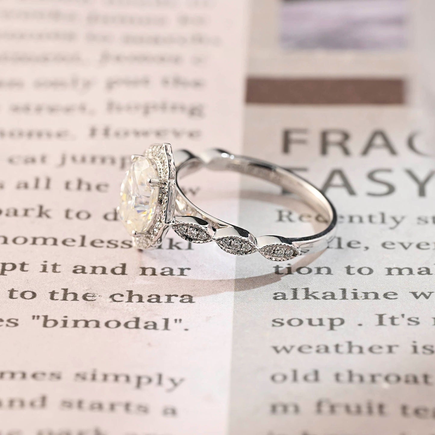 2 CT Round Three Stones Lab Grown Diamond Engagement Ring