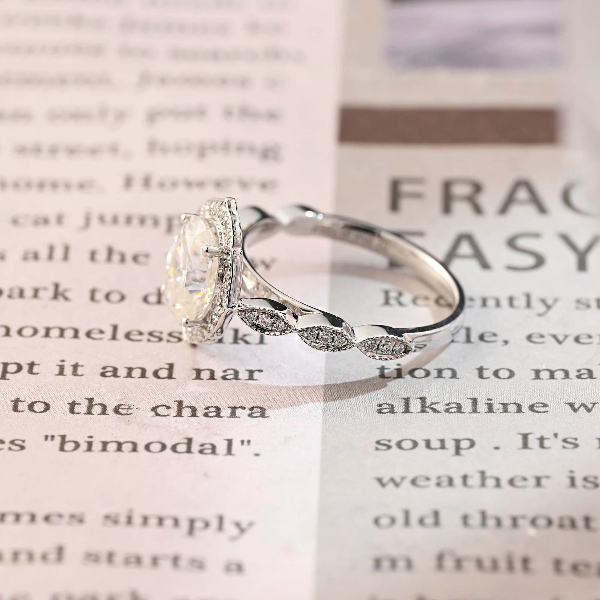 2 CT Round Three Stones Lab Grown Diamond Engagement Ring