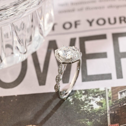 2 CT Round Three Stones Lab Grown Diamond Engagement Ring