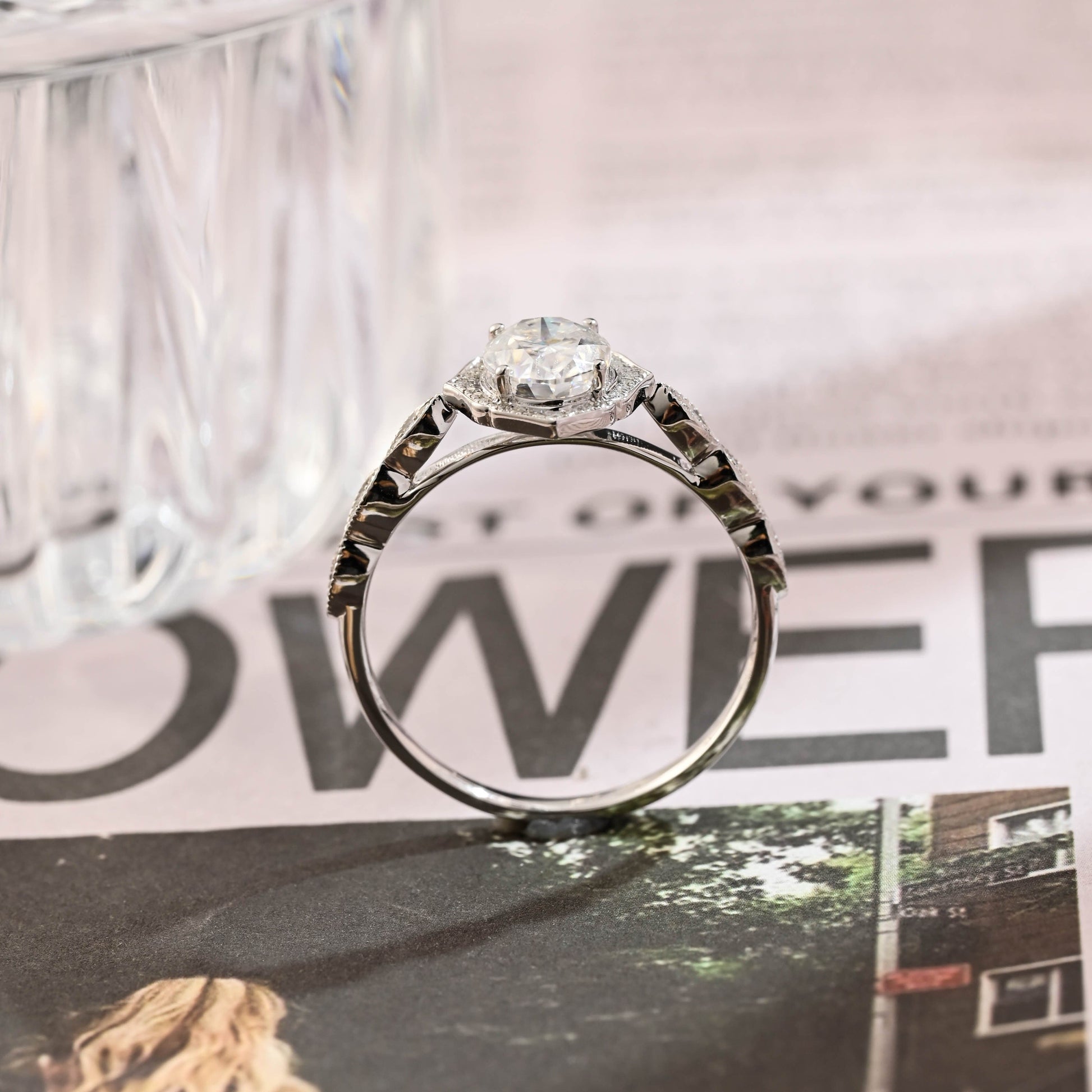 2 CT Round Three Stones Lab Grown Diamond Engagement Ring