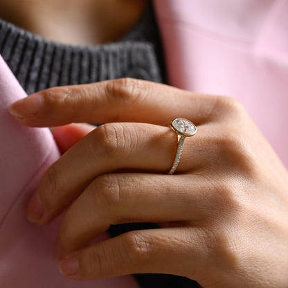 2 CT Round Three Stones Lab Grown Diamond Engagement Ring