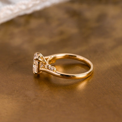 2 CT Round Three Stones Lab Grown Diamond Engagement Ring