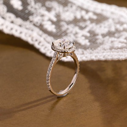 2 CT Round Three Stones Lab Grown Diamond Engagement Ring