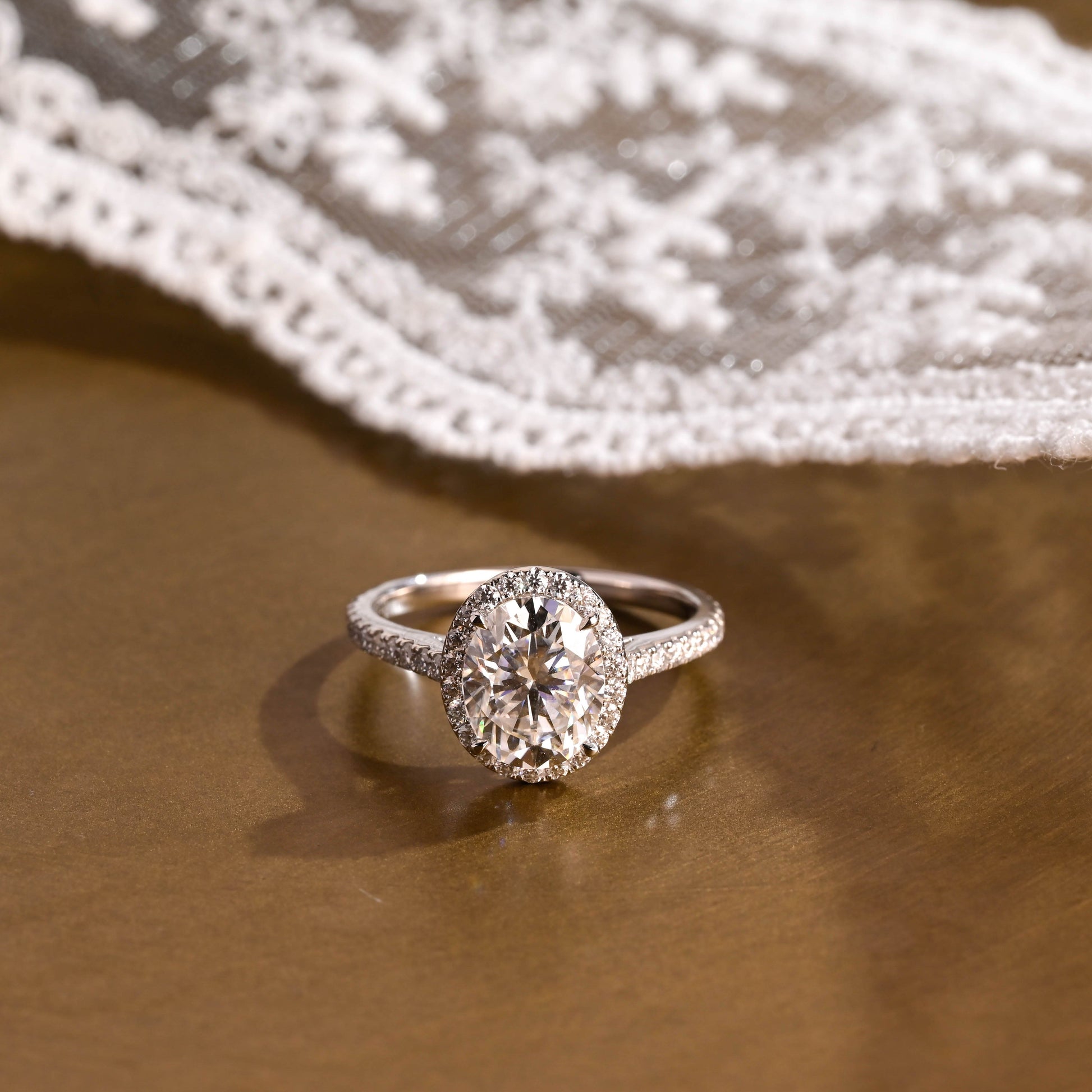 2 CT Round Three Stones Lab Grown Diamond Engagement Ring