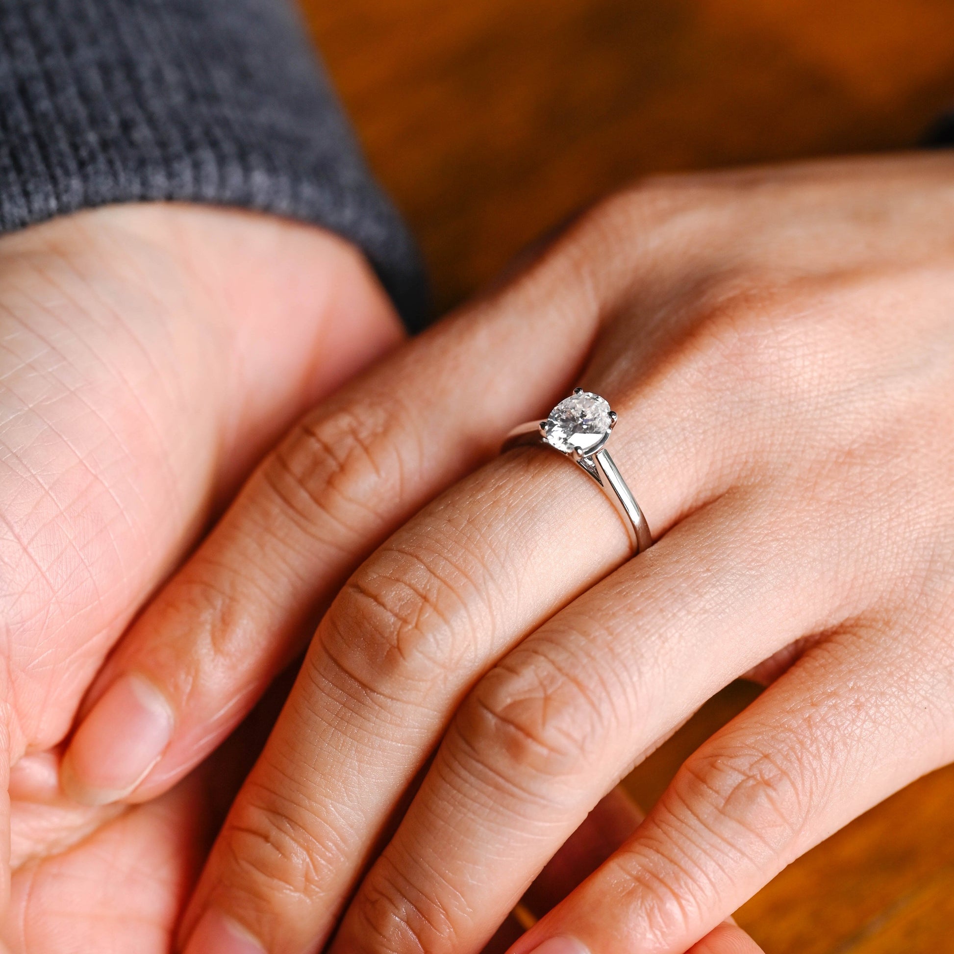 2 CT Round Three Stones Lab Grown Diamond Engagement Ring