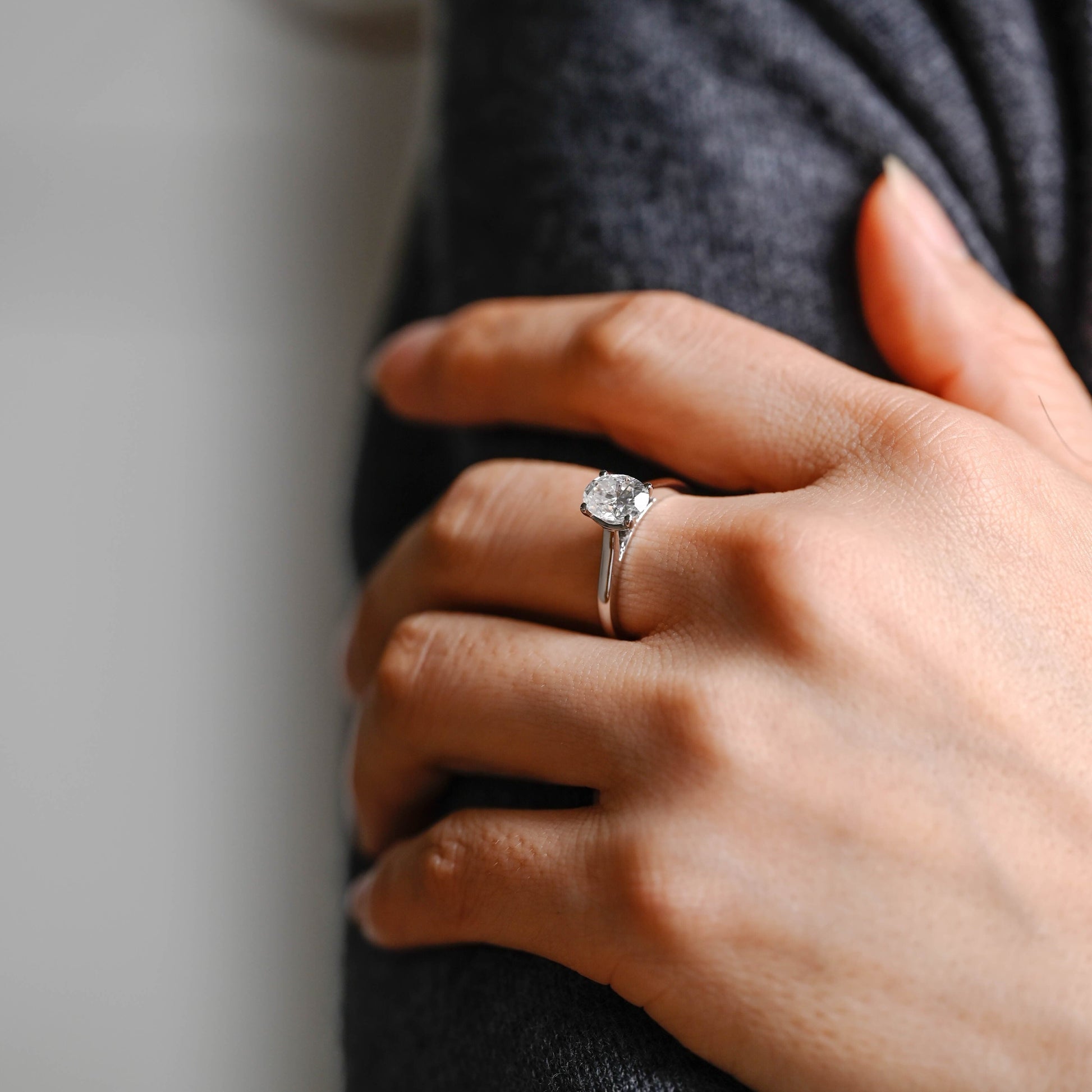 2 CT Round Three Stones Lab Grown Diamond Engagement Ring