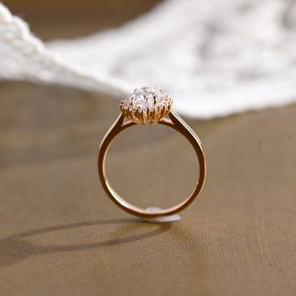 2 CT Round Three Stones Lab Grown Diamond Engagement Ring