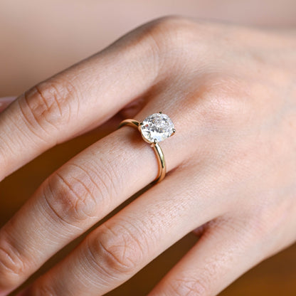 2 CT Round Three Stones Lab Grown Diamond Engagement Ring