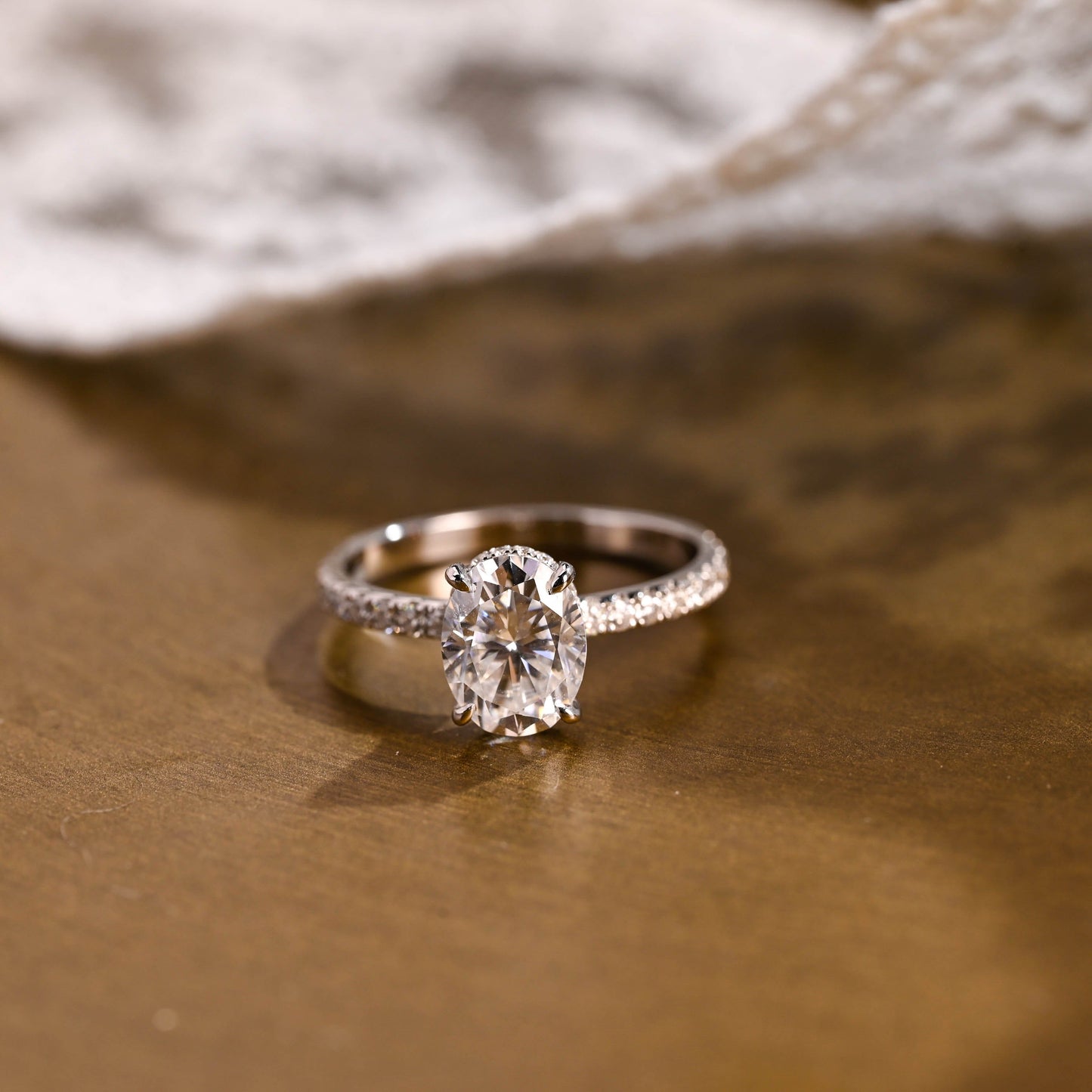 2 CT Round Three Stones Lab Grown Diamond Engagement Ring