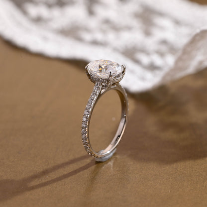 2 CT Round Three Stones Lab Grown Diamond Engagement Ring
