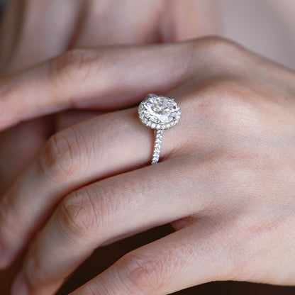 2 CT Round Three Stones Lab Grown Diamond Engagement Ring