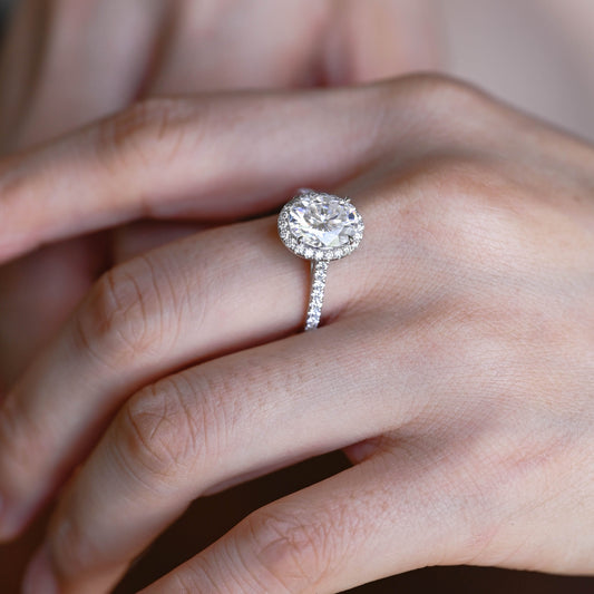 2 CT Round Three Stones Lab Grown Diamond Engagement Ring