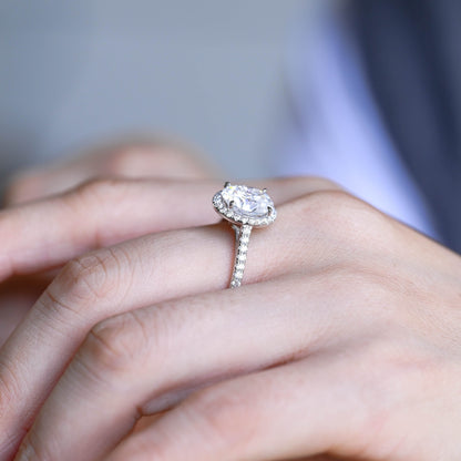 2 CT Round Three Stones Lab Grown Diamond Engagement Ring
