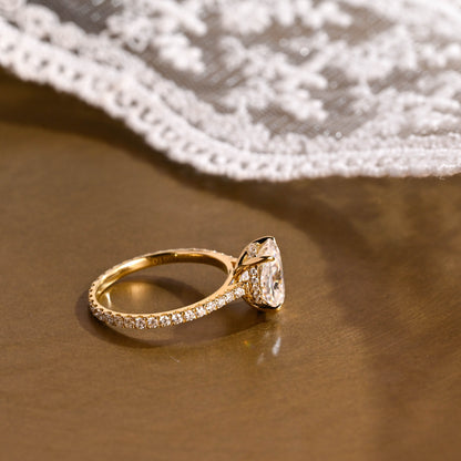 2 CT Round Three Stones Lab Grown Diamond Engagement Ring
