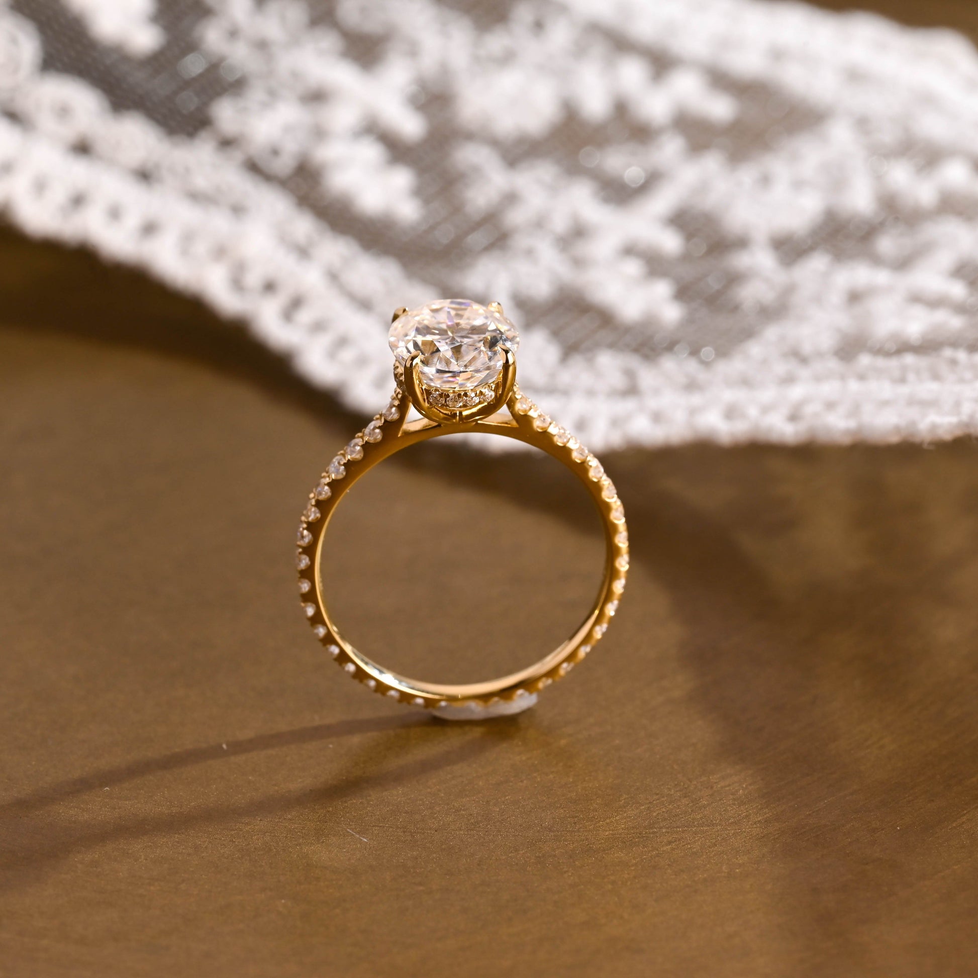 2 CT Round Three Stones Lab Grown Diamond Engagement Ring
