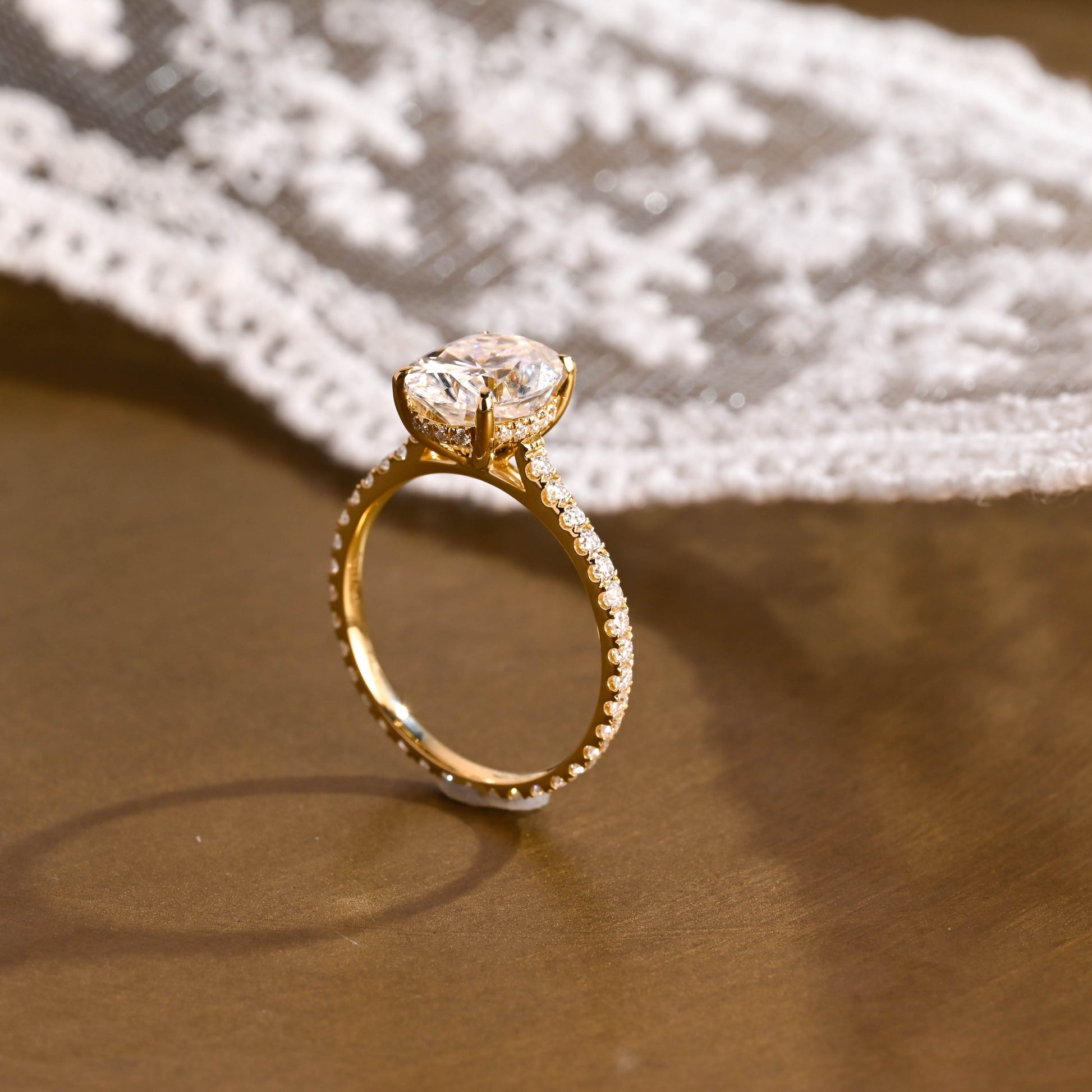 2 CT Round Three Stones Lab Grown Diamond Engagement Ring