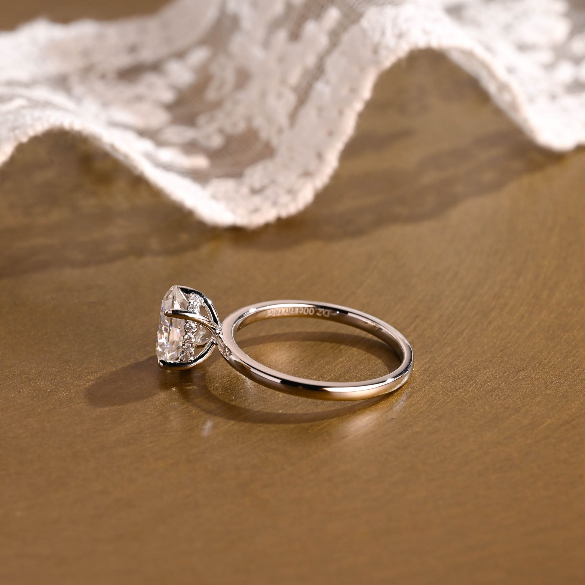 2 CT Round Three Stones Lab Grown Diamond Engagement Ring