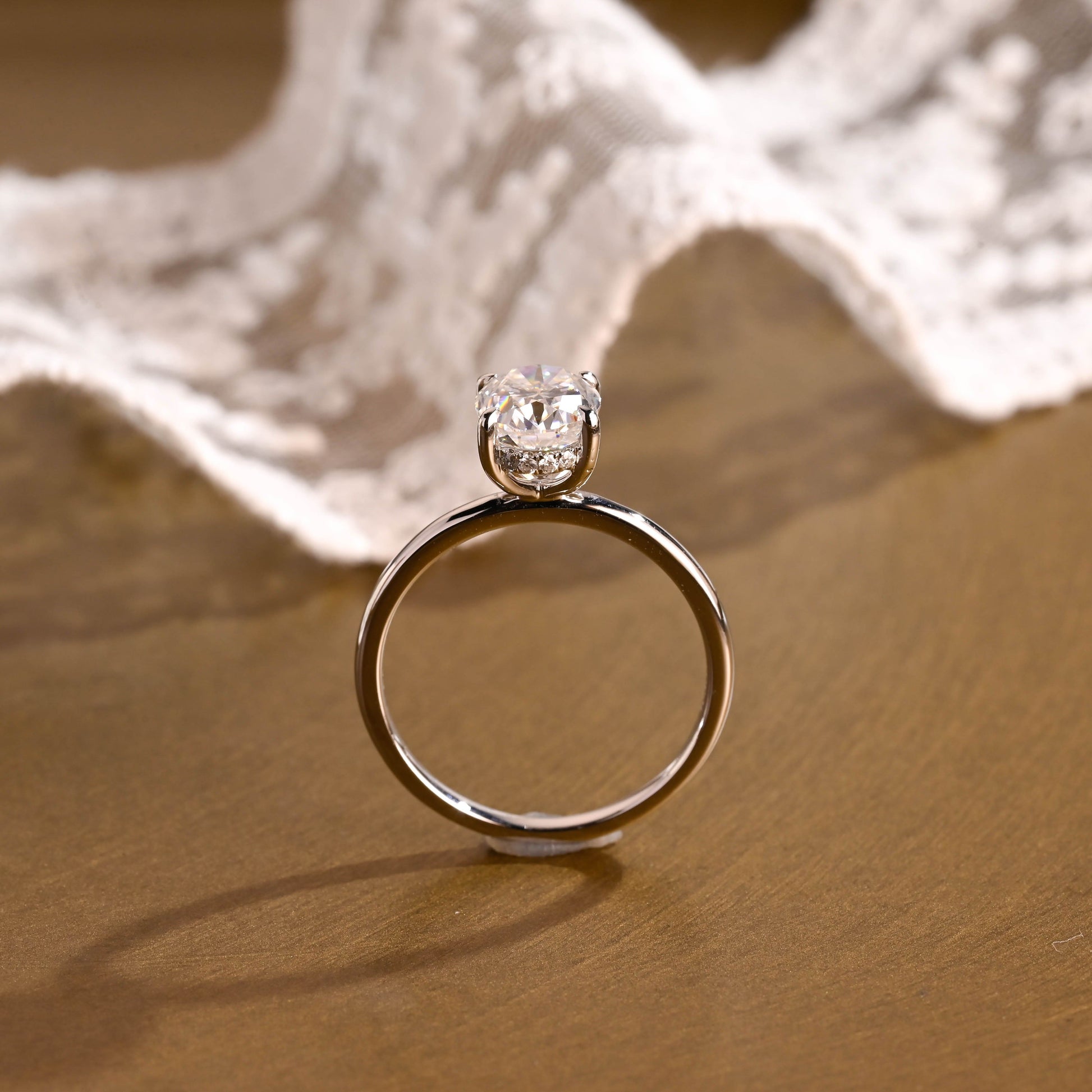 2 CT Round Three Stones Lab Grown Diamond Engagement Ring