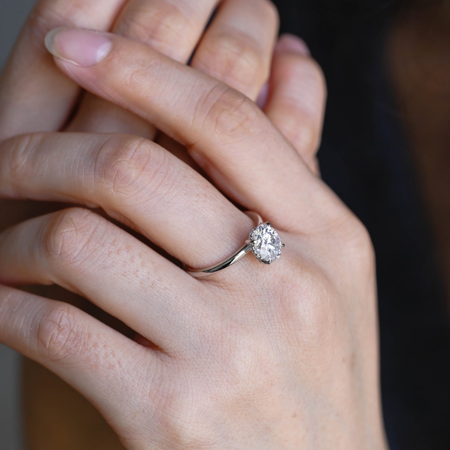 2 CT Round Three Stones Lab Grown Diamond Engagement Ring