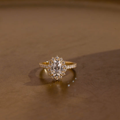 2 CT Round Three Stones Lab Grown Diamond Engagement Ring