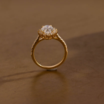 2 CT Round Three Stones Lab Grown Diamond Engagement Ring
