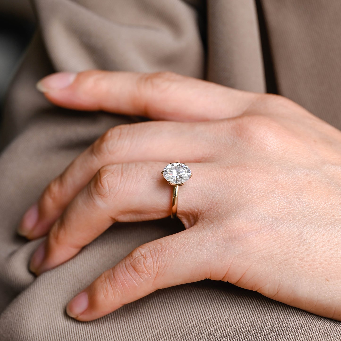 2 CT Round Three Stones Lab Grown Diamond Engagement Ring