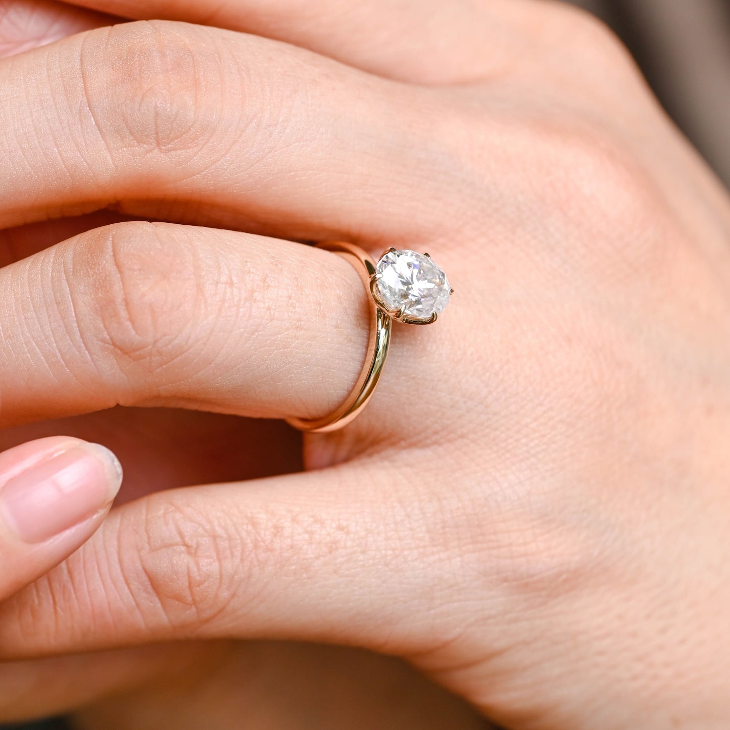2 CT Round Three Stones Lab Grown Diamond Engagement Ring