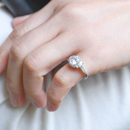 2 CT Round Three Stones Lab Grown Diamond Engagement Ring