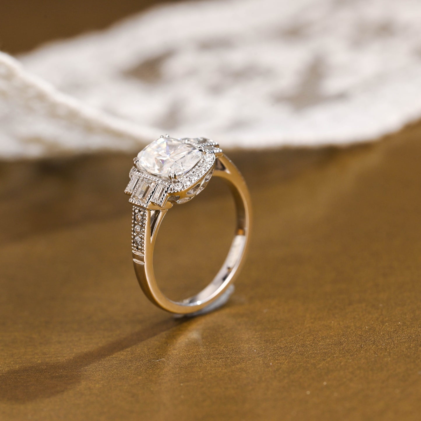 2 CT Round Three Stones Lab Grown Diamond Engagement Ring