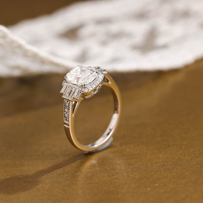 2 CT Round Three Stones Lab Grown Diamond Engagement Ring