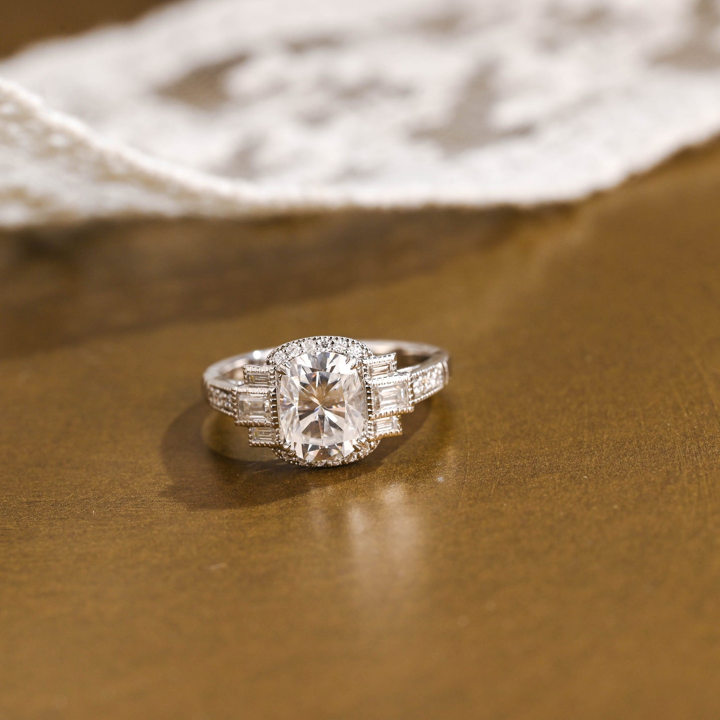 2 CT Round Three Stones Lab Grown Diamond Engagement Ring
