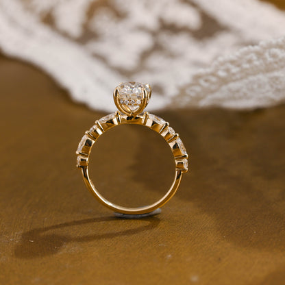 2 CT Round Three Stones Lab Grown Diamond Engagement Ring