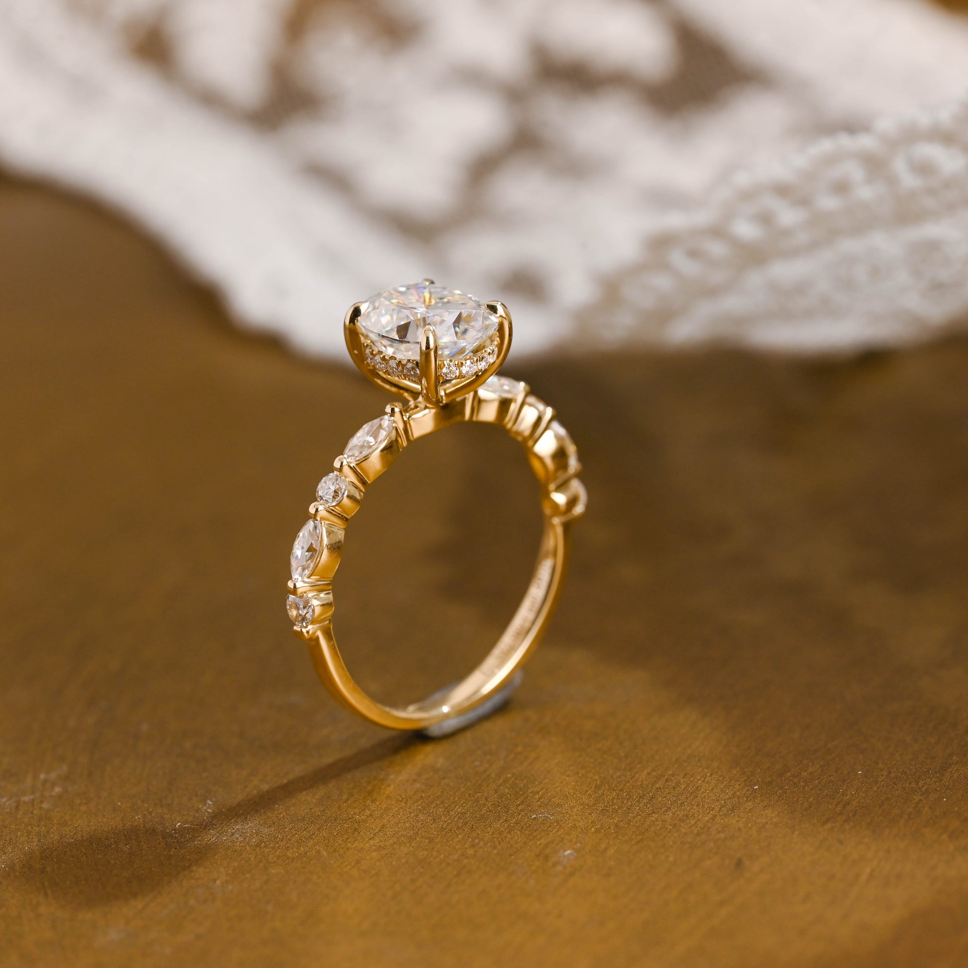 2 CT Round Three Stones Lab Grown Diamond Engagement Ring