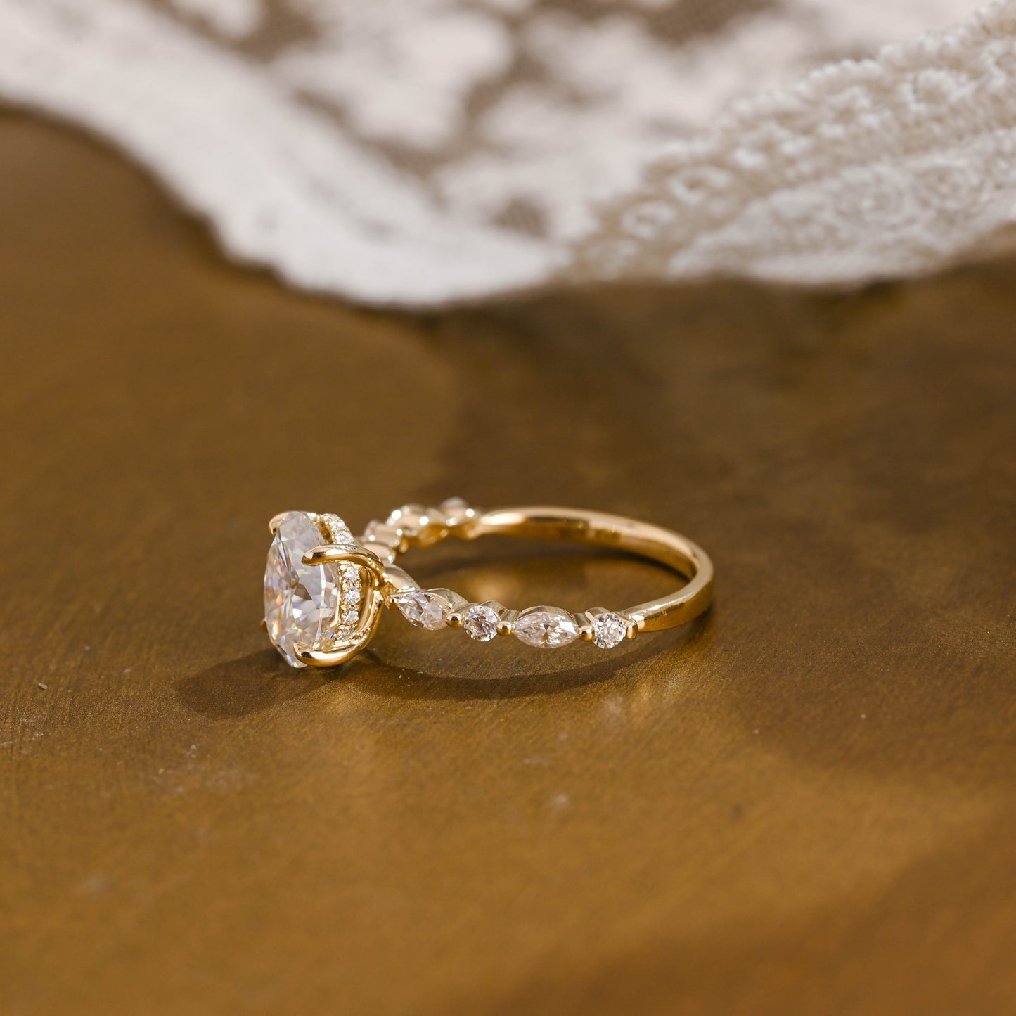 2 CT Round Three Stones Lab Grown Diamond Engagement Ring