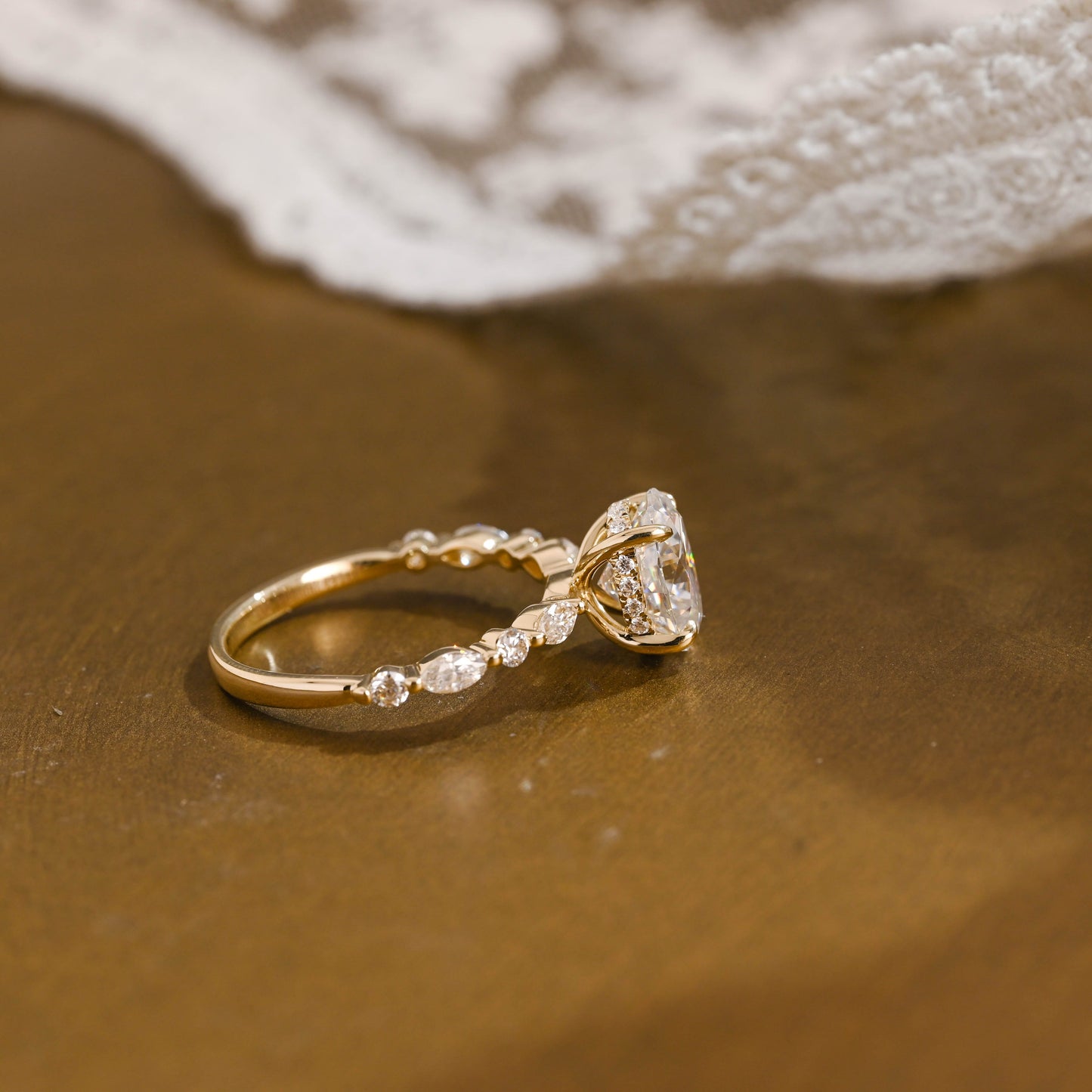 2 CT Round Three Stones Lab Grown Diamond Engagement Ring