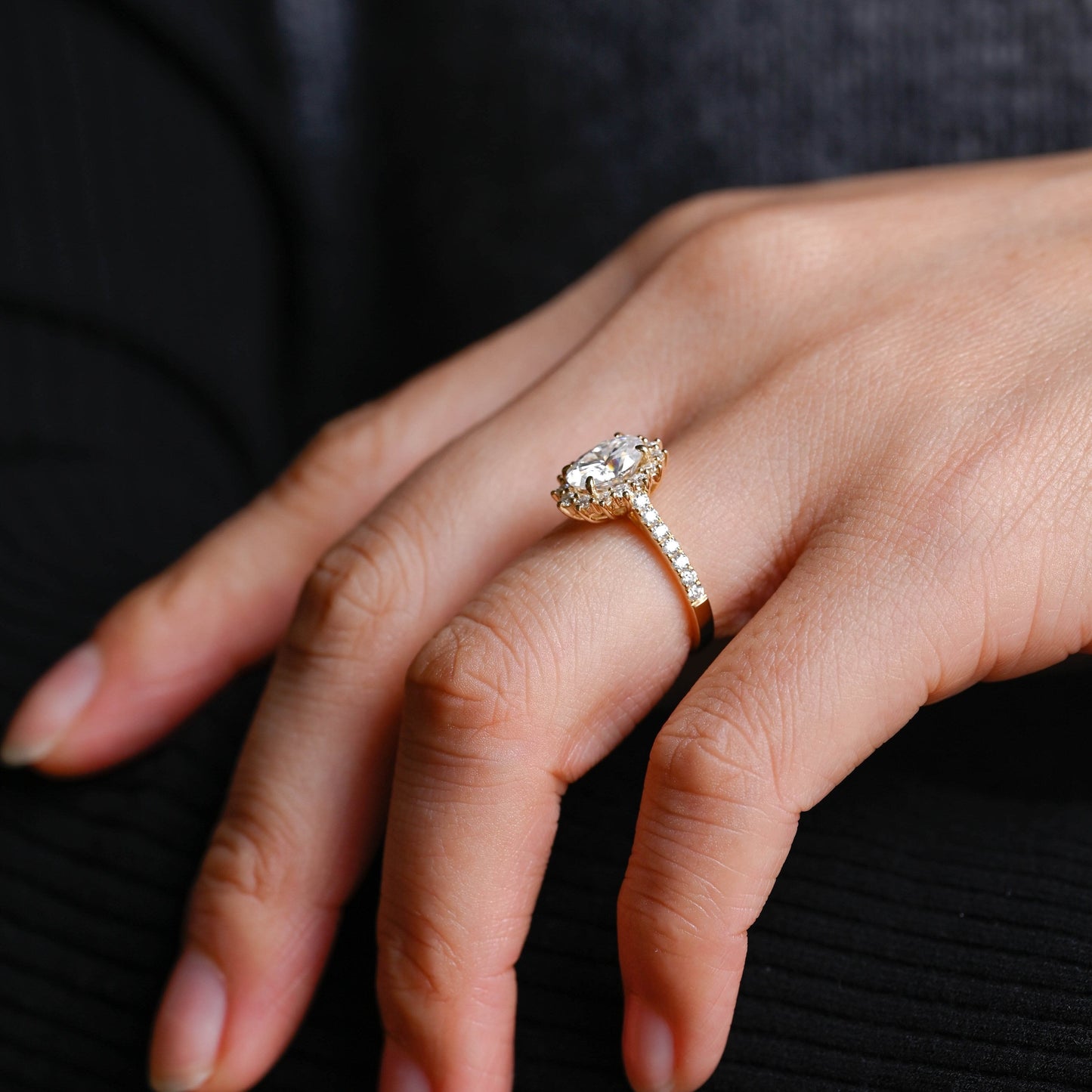 2 CT Round Three Stones Lab Grown Diamond Engagement Ring