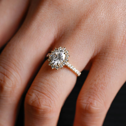 2 CT Round Three Stones Lab Grown Diamond Engagement Ring