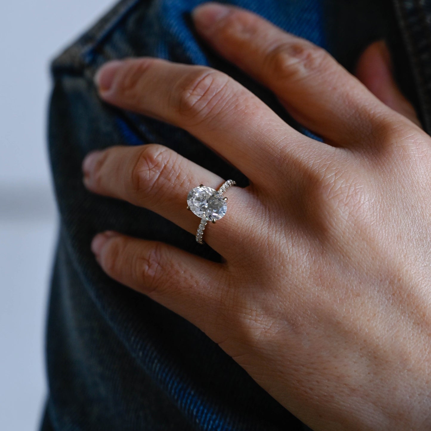 2 CT Round Three Stones Lab Grown Diamond Engagement Ring