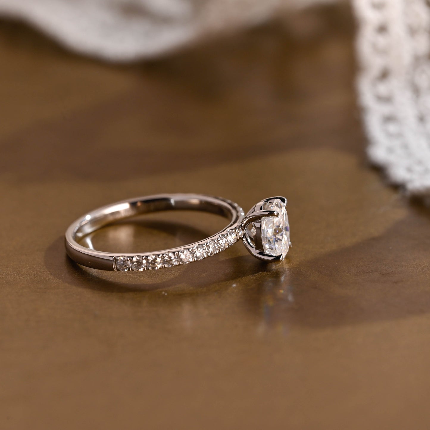 2 CT Round Three Stones Lab Grown Diamond Engagement Ring