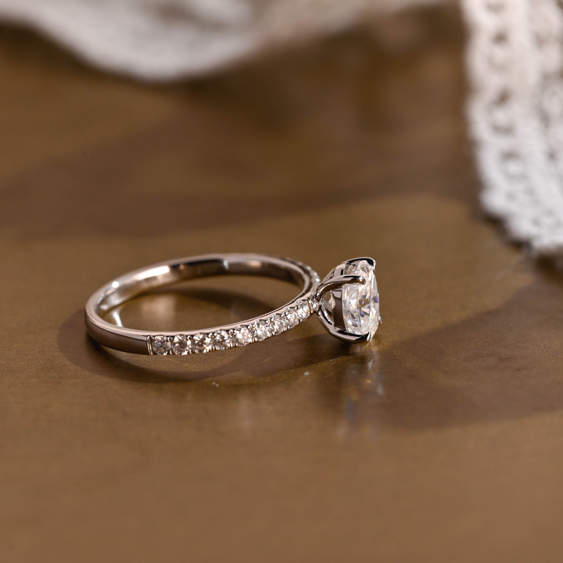 2 CT Round Three Stones Lab Grown Diamond Engagement Ring