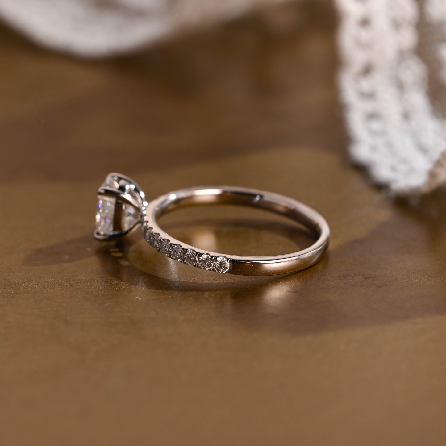2 CT Round Three Stones Lab Grown Diamond Engagement Ring